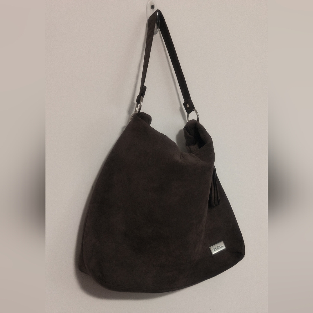 Bella Russo / Faux Suede Brown Bag / NWOT - Picture 2 of 14